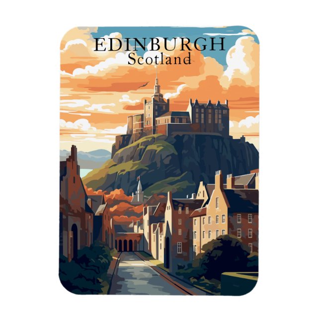 Ímã Edinburgh Castle Scotland Postcard Viagem Magnet (Vertical)