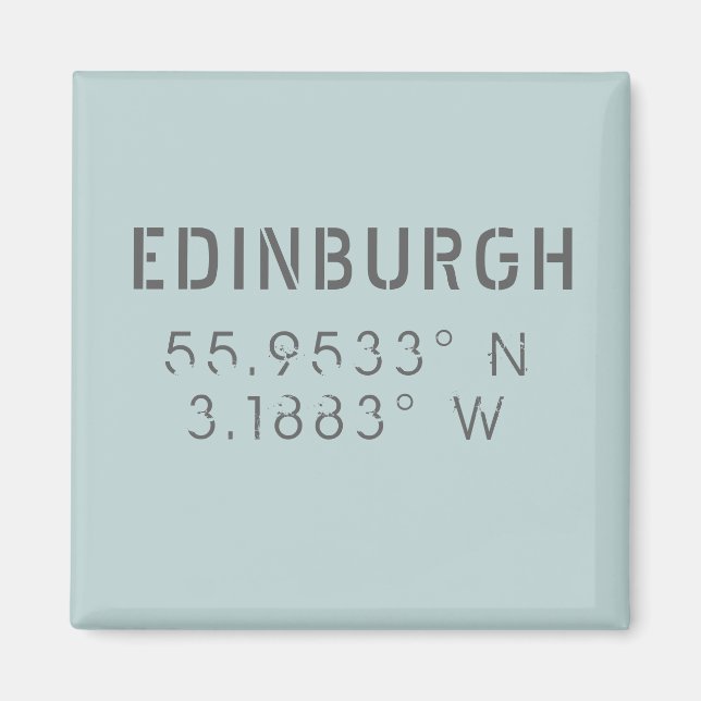 Imã Edinburgh Latitude & Longitude (Frente)