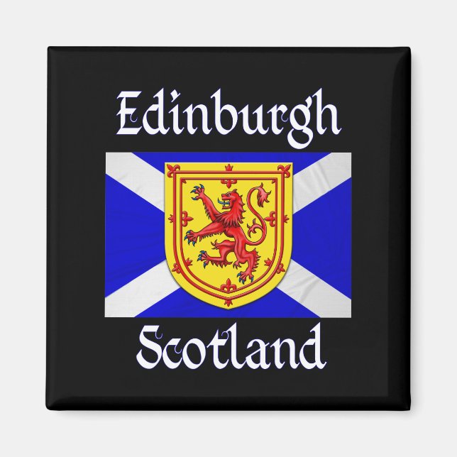 Imã Edinburgh Scotland Lion Rampant Scottish Flag (Frente)