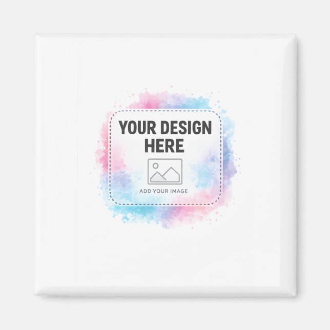 Imã Editable Watercolor Design Template – Your Design (Frente)