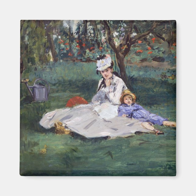 Imã Edouard Manet - A família Monet em seu jardim (Frente)