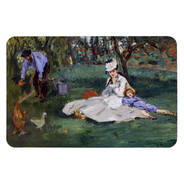 Ímã Edouard Manet - A família Monet em seu jardim (Horizontal)