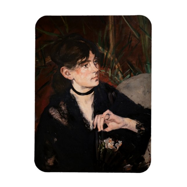 Ímã Edouard Manet - Berthe Morisot com um Leque 1874 (Vertical)