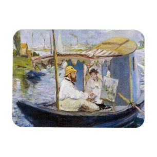 Ímã Edouard Manet - Monet em seu barco-estúdio