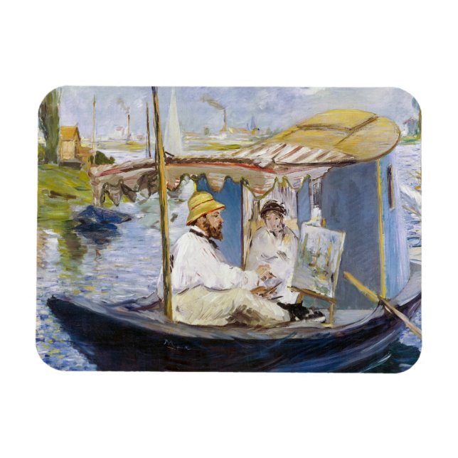 Ímã Edouard Manet - Monet em seu Studio Boat (Horizontal)