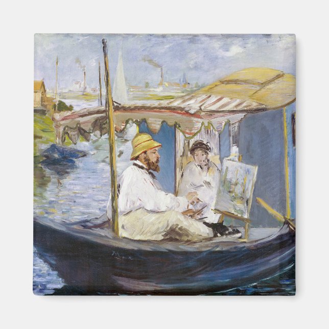 Imã Edouard Manet - Monet em seu Studio Boat (Frente)