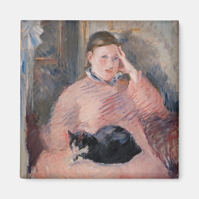 Imã Edouard Manet - Mulher com gato (Frente)