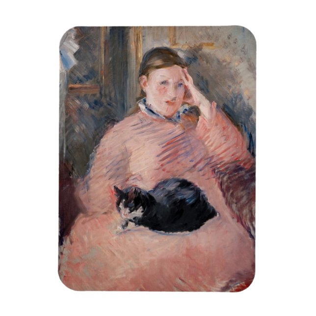 Ímã Edouard Manet - Mulher com um Gato (Vertical)