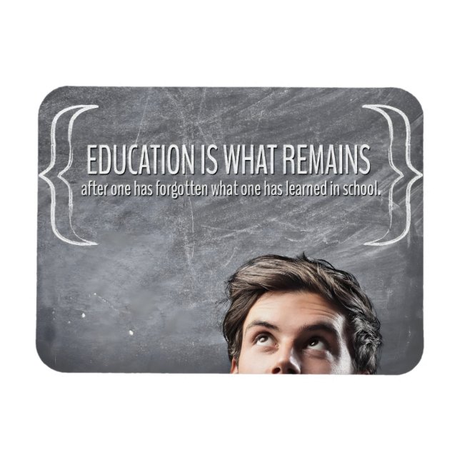 Ímã "Educação", citação inspiracional flexível (Horizontal)