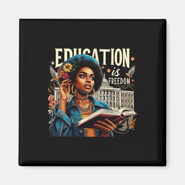 Imã Educação é Liberdade História Negra Mês Chá Negra (Frente)