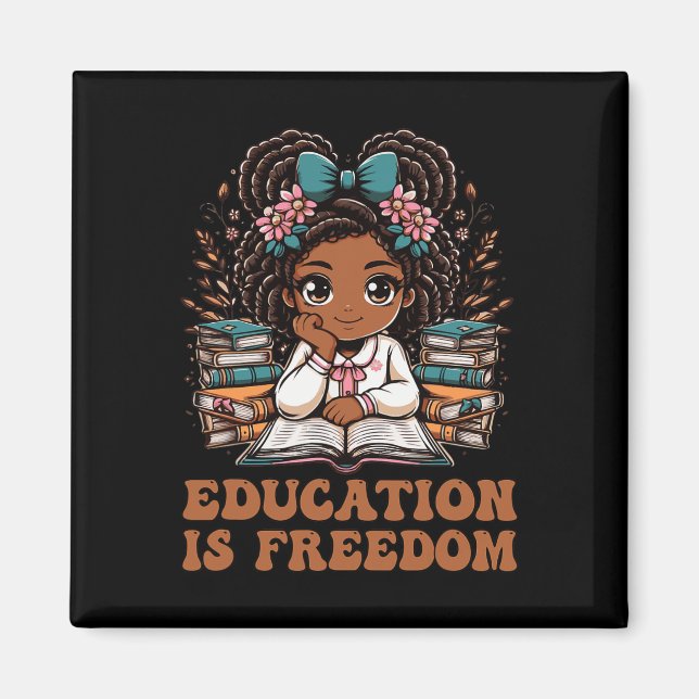 Imã Education Is Freedom Book Reader Black History Mon (Frente)