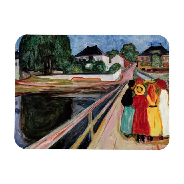Ímã Edvard Munch - As raparigas na Ponte 1902 (Horizontal)
