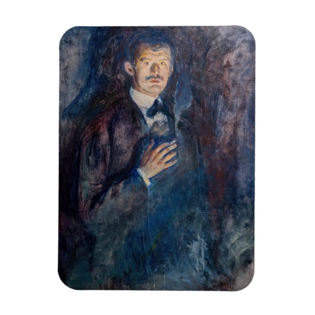 Ímã Edvard Munch - Autorretrato com Cigarro (Vertical)