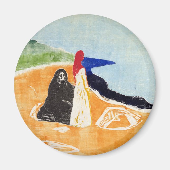 Imã Edvard Munch, duas mulheres na orla (Frente)