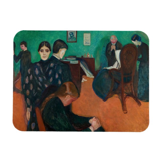 Ímã Edvard Munch - Morte na enfermaria v1 (Horizontal)