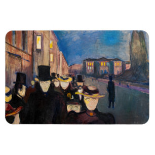 Ímã Edvard Munch - Noite em Karl Johan Street