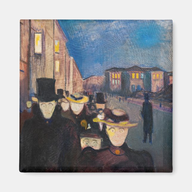 Imã Edvard Munch - Noite em Karl Johan Street (Frente)