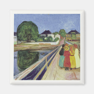 Imã Edvard Munch Painting Girls on the Bridge (c 1902)