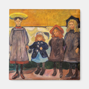 Imã Edvard Munch - Quatro Meninas em Asgardstrand