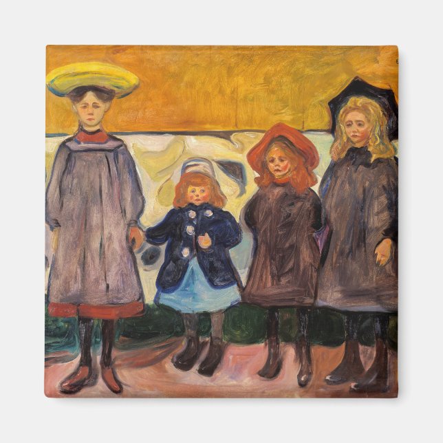 Imã Edvard Munch - Quatro Meninas em Asgardstrand (Frente)