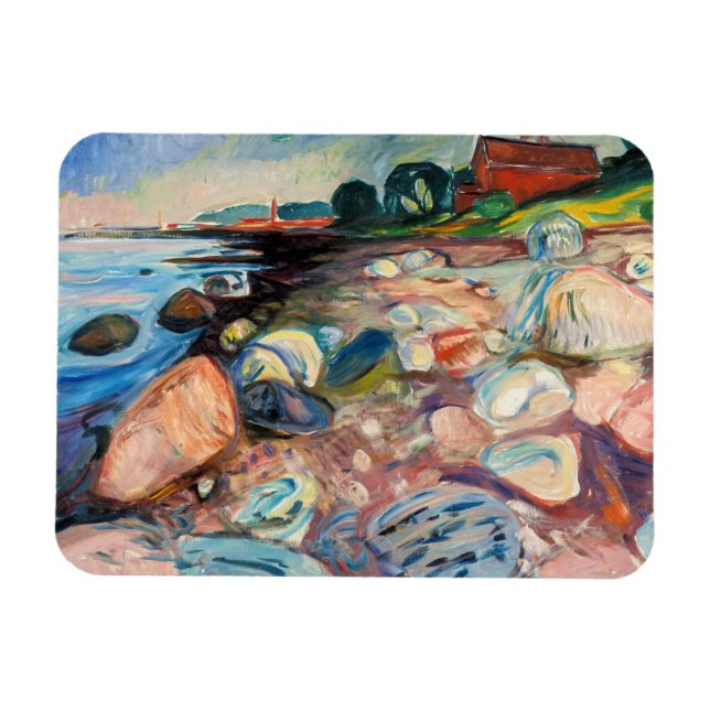 Ímã Edvard Munch - Shore com Casa Vermelha (Horizontal)