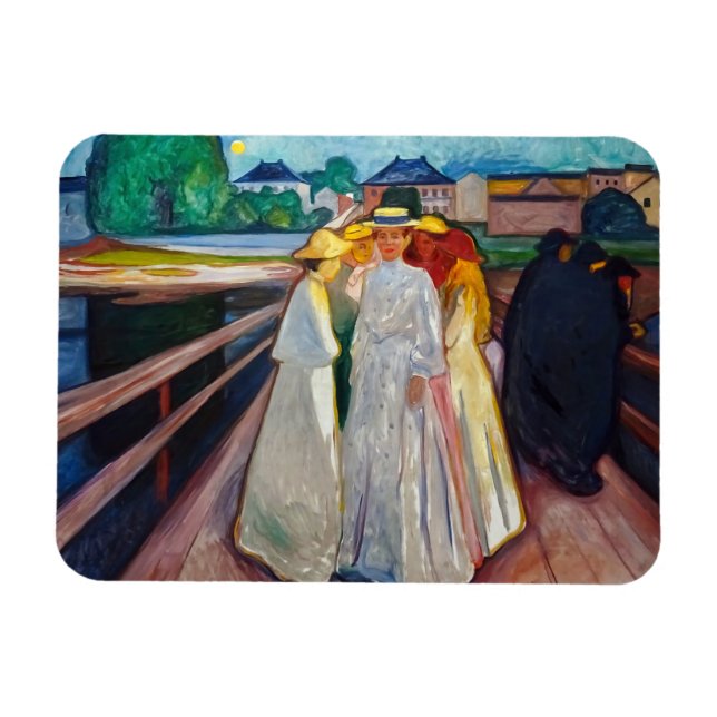 Ímã Edvard Munch - The Girls on the Bridge 1903 (Horizontal)