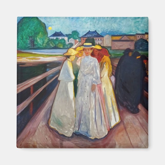 Imã Edvard Munch - The Girls on the Bridge 1903 (Frente)