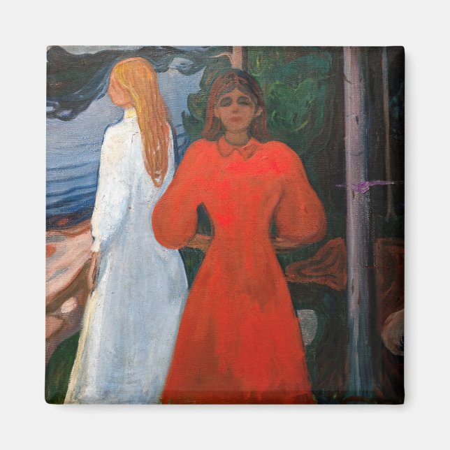 Imã Edvard Munch - Vermelho e Branco (Frente)