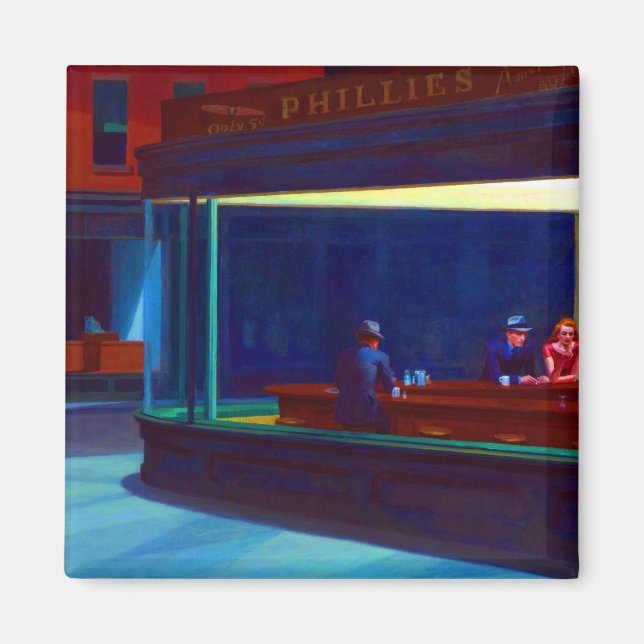 Imã Edward Hopper Nighthawks (Frente)