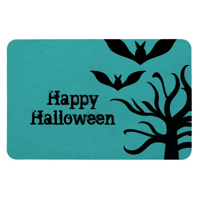Ímã Eerie Bats Halloween Flexi Magnet, Aqua (Horizontal)