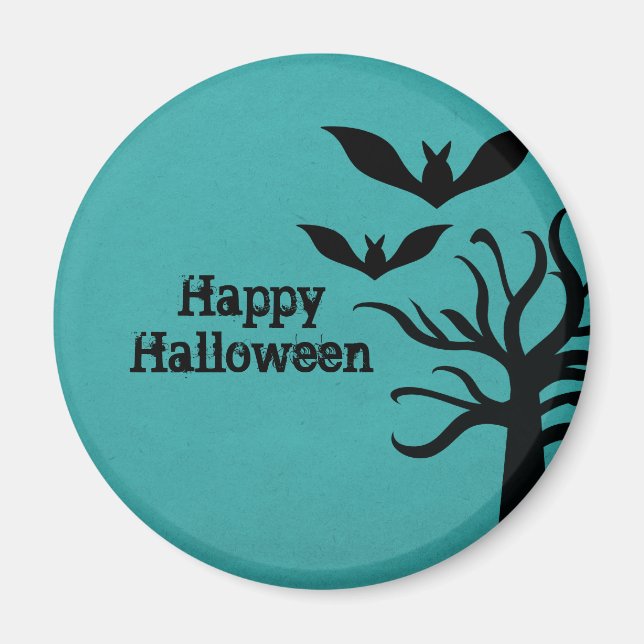 Imã Eerie Bats Halloween Magnet, Aqua (Frente)