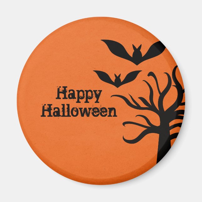 Imã Eerie Bats Halloween Magnet, Orange (Frente)