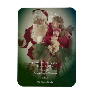 Ímã Efeito de Transparência Foto de Natal Feliz Famíli