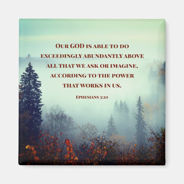 Imã Éfesianos 3:20 Nosso DEUS é Capaz... Floresta de o (Frente)
