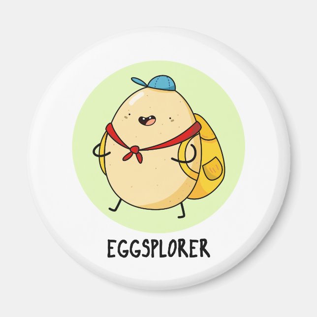 Imã Eggsplorer Funny Egg Explorer Pun (Frente)