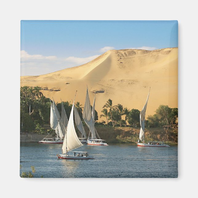 Imã Egito, Assuã, Rio Nilo, barcos à vela Felucca, 2 (Frente)