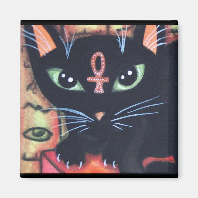 Imã Egito Cat com Ankh (Frente)