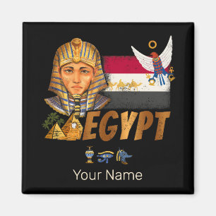 Imã Egito Vintage Pharaoh Flag E Pirâmides Souvenir