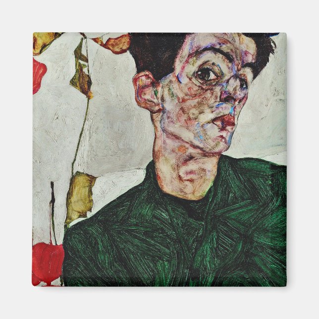 Imã Egon Schiele - Autorretrato com Lanterna Chinesa (Frente)