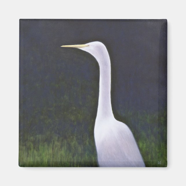 Imã Egret Branco (Frente)