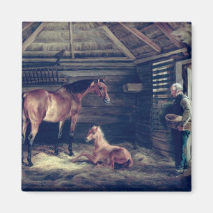 Imã Égua inglesa com ela potros, 1833