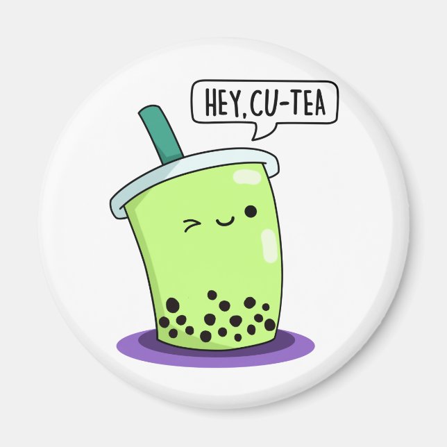 Imã Ei Cu-Tea Funny Boba Tea Pun (Frente)