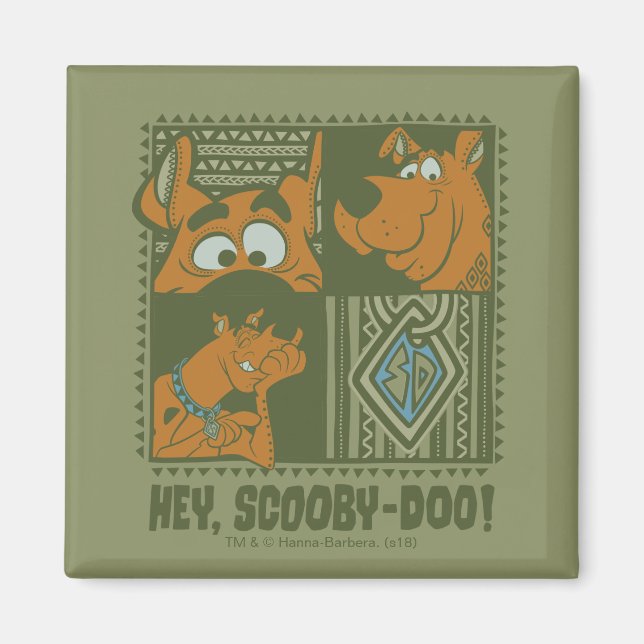 Imã Ei Scooby-Doo Tribal Square Graphic (Frente)