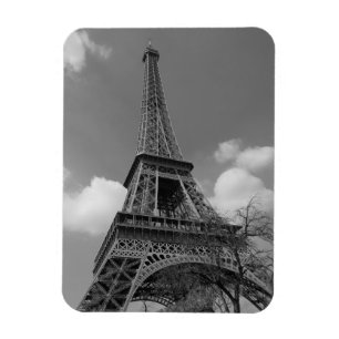 Ímã Eiffel nebuloso em preto e branco, 2015