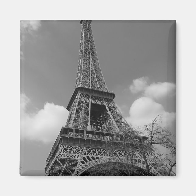 Imã Eiffel Nublado em Preto e Branco, 2015 (Frente)