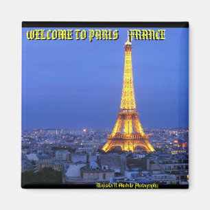 Imã Eiffel-torre-em-noite, BOA VINDA A FRAN de