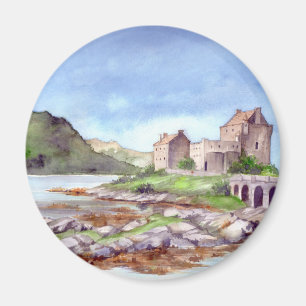 Imã Eilean Donan Castle Watercolor Painting