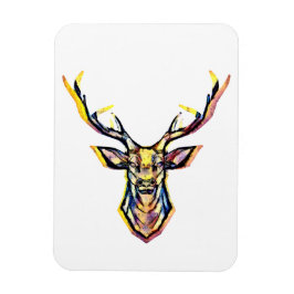 Ímã Ein Hirschkopf als buntes Bild im Aquarell Stil