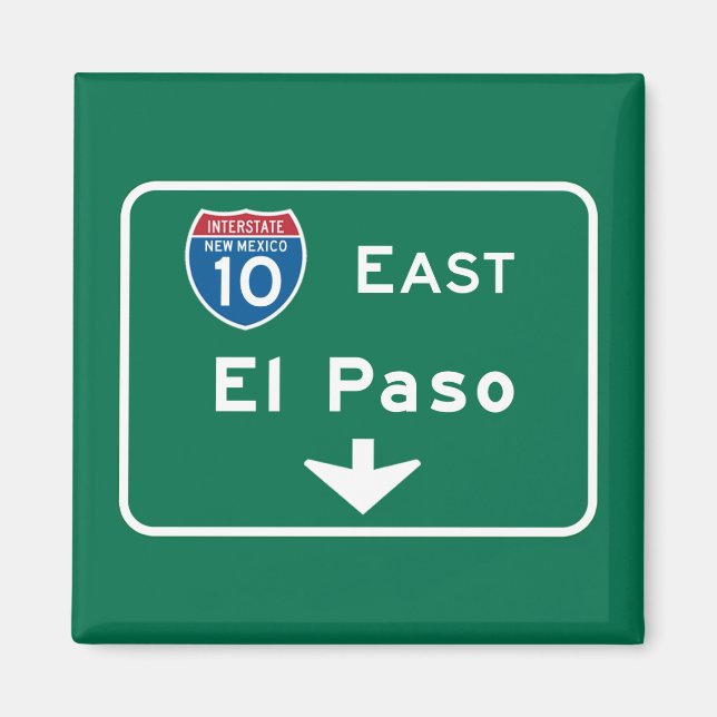 Imã El Paso, TX Road Sign (Frente)