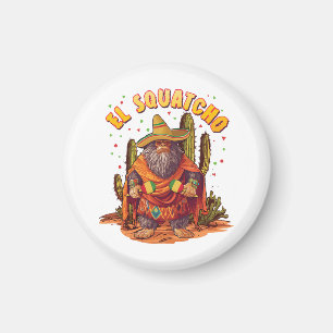 Imã El Squatcho Bigfoot com Maraca, Sombrero e Ponc